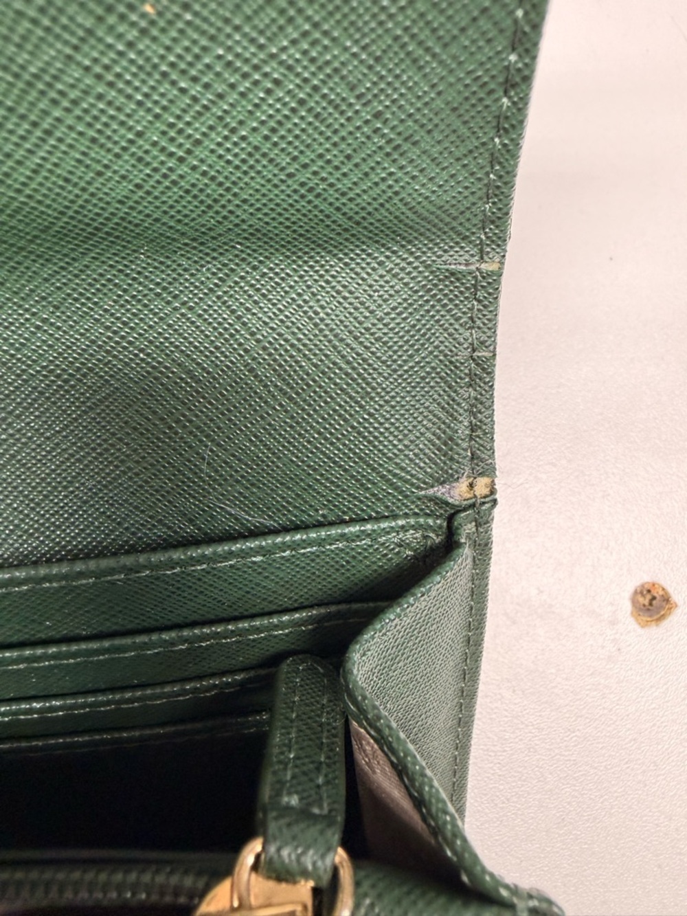 Michael Kors Dark Green Saffiano Leather Continental Wallet with Gold Logo - Picture 7 of 8
